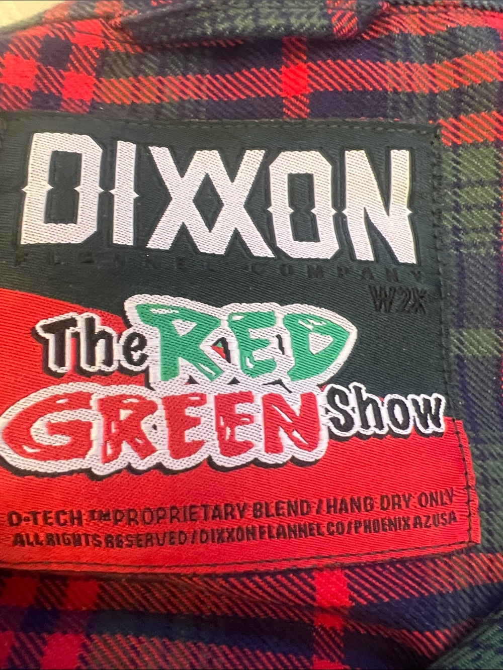 DIXXON women’s Red and Green Show Plaid Button-Down flannel